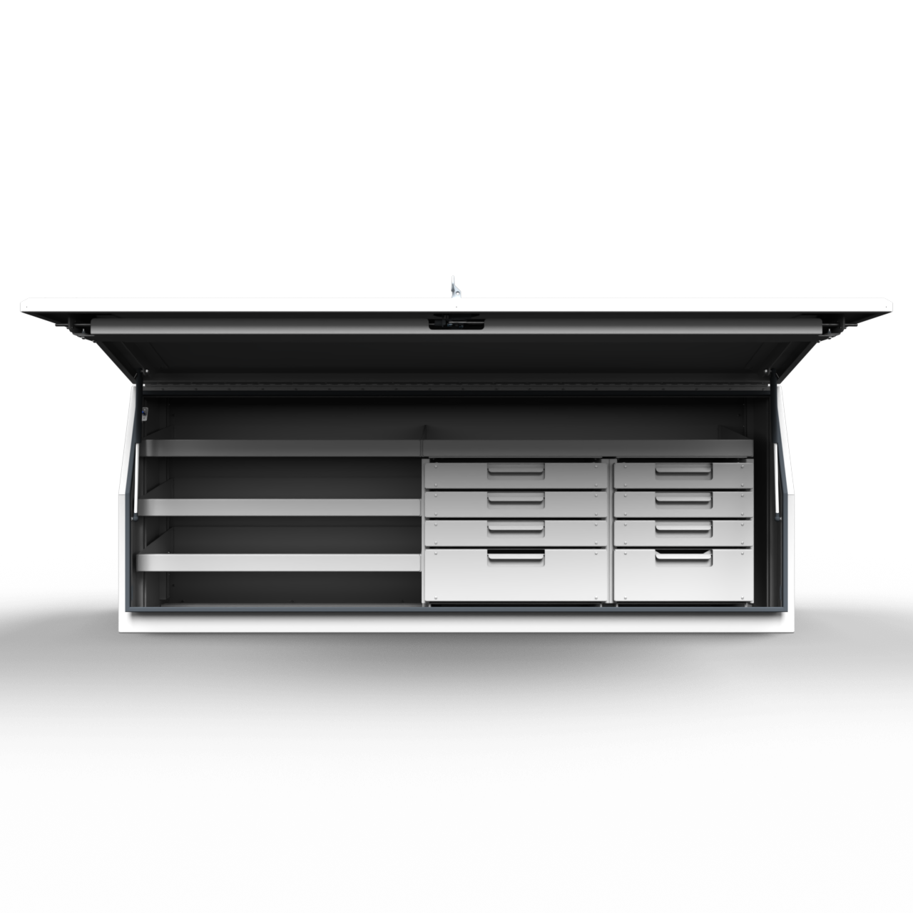 Layout 3 — shelving and 2 compact drawer combinations