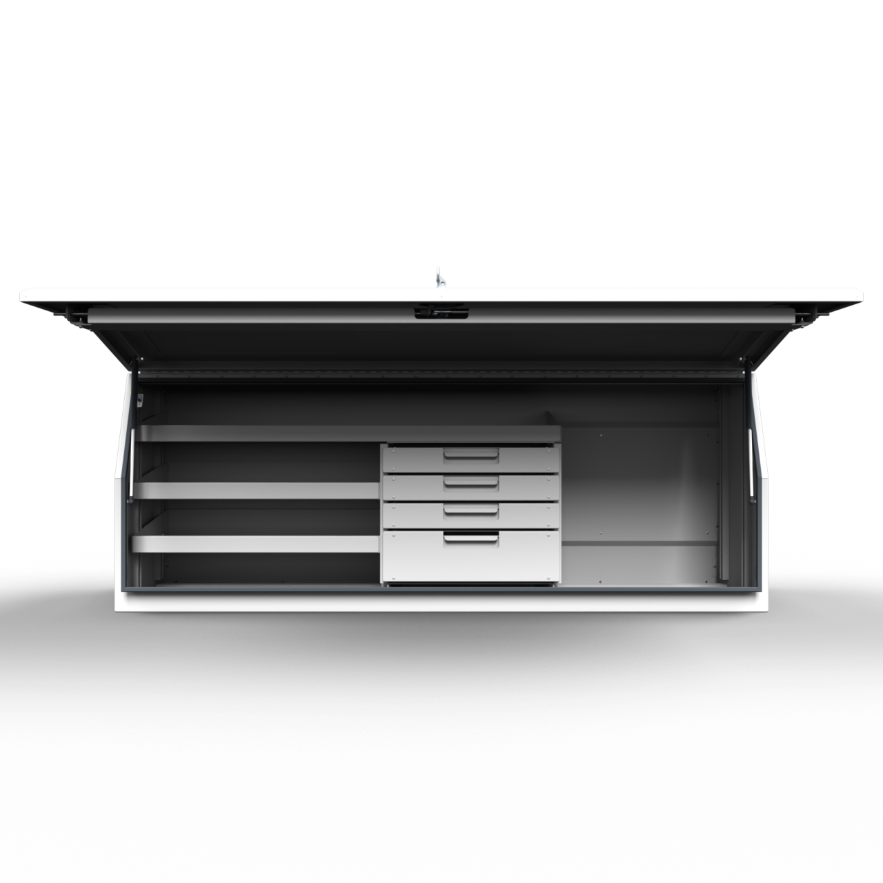 Layout 2 — shelving and compact drawer combination